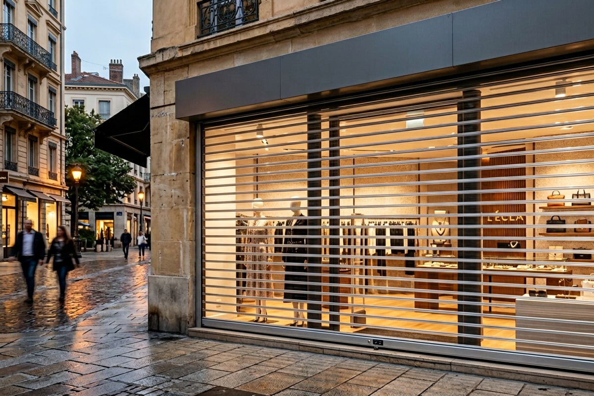 Rideau transparent polycarbonate pour boutique